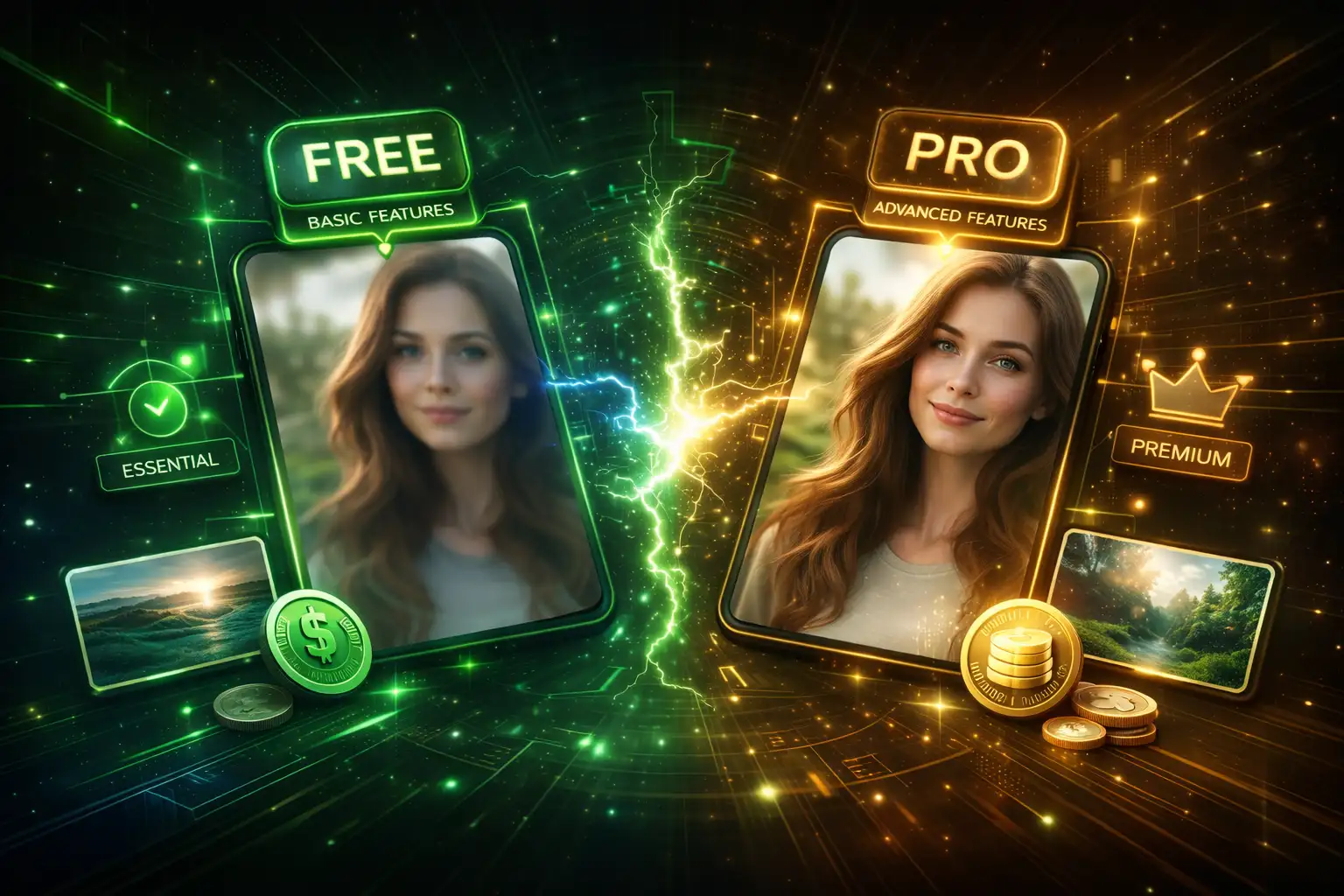 Free vs Pro AI Image Enhancement